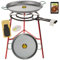 COMBOI Kit Réchaud à Paella Gaz Butane 50 cm, Poêle 60 cm + 42 cm, Support Pieds Renforcés, Niveau, Tablier, Livre de Recettes Numérique