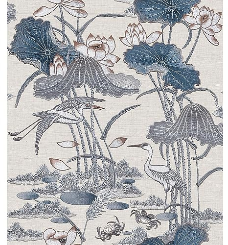 Design ID Wallpaper TP422702 Tapestry Lotus Pond Blue
