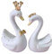 Leisurealeaneag Dekofigur Schwan aus Kunstharz, Skulptur, für Kuchen, Armaturenbrett, Dekoration, groß, weiß, 9 cm
