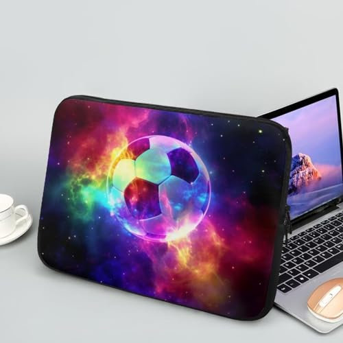 Showudesigns Calcio Lap Top Case per Uomini Computer Sleeve 17 pollice Laptop Sottile Durevole Accessori per Laptop Piccoli Regali Borsa Tote Bag Galaxy Laptop Protector Nero