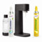 Mysoda Woody Machine à gazéifier en bois composite renouvelable avec bouteille en plastique sans BPA, cylindre de CO2 Classic + cylindre de CO2 citron (noir)