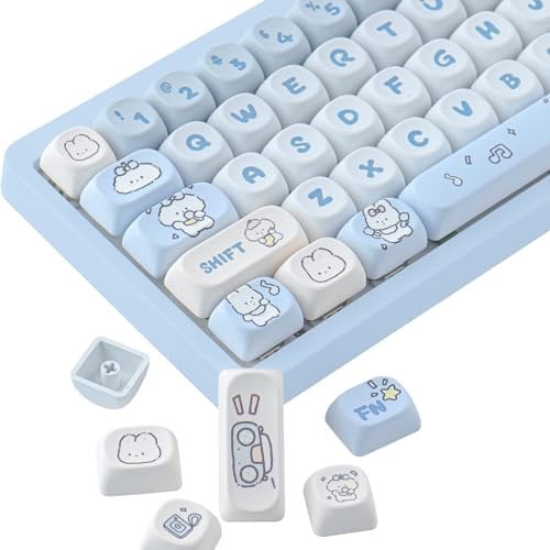 JOMKIZ 139 Tasten PBT-Tastenkappen, MOA-Profil-Tastenkappen, Farbsublimation, individuelles ANSI-Layout-Tastenkappen-Set, Kompatibel mit Mechanischen Tastaturen von Cherry MX Switches