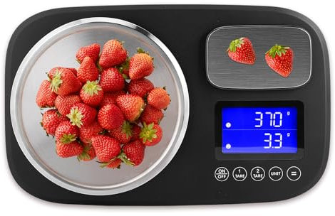 Ionsno Dual Platform Digital Kitchen and Food Scale, Precise Capacity of 2.2lbs and 10Kg(Min 0.1oz/1oz), Stainless Steel, 6/7 Units, Tare Function, Auto-Off, Perfect for Baking Cooking Food Weighing