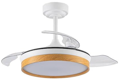 AKUNADECOR Ventilador Dc Modelo Doñana L Blanco/haya Led 72w Con Memoria De Color Dimable Akunadecor