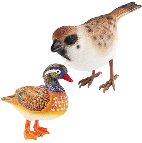 UPKOCH 2St Schreibtisch-Vogelmodell Animal Figures gartenskulptur gefälschte Vögel Vogeldekoration Modelle Birdie dekorativer Vogel Baum-Vogel-Dekor Haushalt Statue Kardinal Spatz Papagei