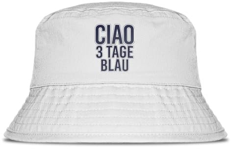 Prozente Momente Ciao 3 Tage Blau Fischerhut | Anglerhut | Sonnenhut | Sommer | Party | Lustige Sprüche | OneSize | Malle | Urlaub | Weiß