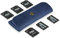 Leather SD Card Holder, SD Card Storage Organizer, SD Card Storage Case, Memory Card Sleeve Cover (Blue)
