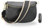BRISE Bauchtasche Damen Echtleder AFIA Gold Handgemachte Umhängetasche Crossbody Bag mit Ledergurt + Optionalen Breiten Gemusterten Riemen 3 Fächer Hüfttasche Made in Italy (Schwarz-Gold 4)