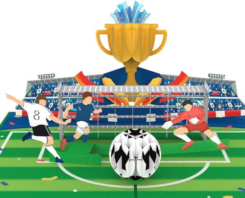 papercrush® Pop-Up Karte Fußball Champions - 3D Geburtstagskarte oder Gutschein für Fußballer & Fußballfans (Kinder, Teenager & Männer), Lustige Geschenkkarte zum Kindergeburtstag von Mädchen & Jungen