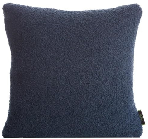 Wohndecke Bouclé, Kuscheldecke, Schaffpelz Imitation, Flauschige Kniedecke, Weiche Kuscheldecke, Überwurf, Warme TV-Decke, Sofadecke, Kissenbezüge, Sesselschoner, (Blau, 45x45 cm)