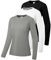 Women's Cotton Long Sleeve T-Shirts Crew-Neck Shirt Classic-Fit Shirt Soft Breathable Casual Tee Fashion Basic Tops Black/White/Grey-01-M