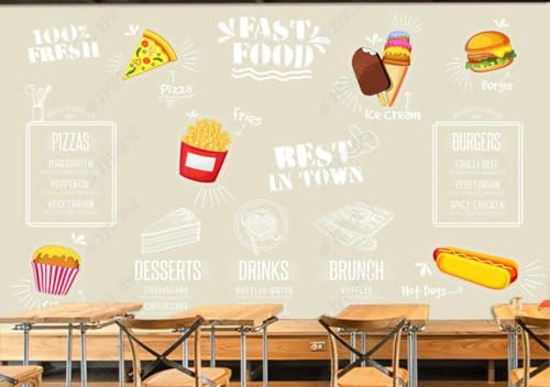 rskjdghshd Papier Peint Photo Personnalisé 3D Mur De Fond De Thème De Thé De L'Après-Midi De Restaurant Peint À La Main-200Cmx140Cm