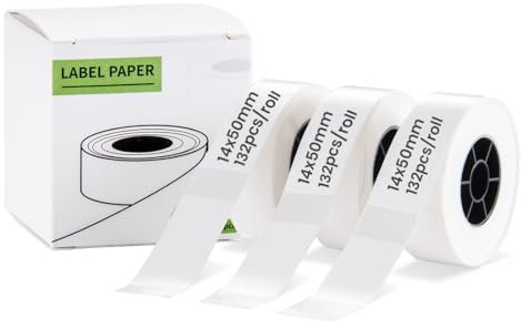 vretti selbstklebende Etiketten, Label Maker Thermopapier Selbstklebendes Etikettenband für Haushalt, Küche, Büro und Vorratskammern (Rosa+Blau+Grün, 50 * 14mm)