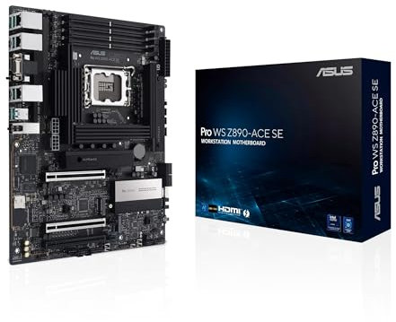 ASUS Pro WS Z890-ACE SE, Scheda Madre Intel ATX, 16+2+1+2 Fasi di Alimentazione, Slot DDR5, PCIe 5.0 per Schede Grafiche di Nuova Generazione, 4 Slot M.2, Porte USB-C Thunderbolt, Nera