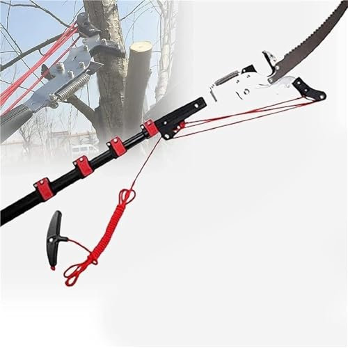 Astschere Teleskop mit Astsäge,3.6-7.2m Astsäge mit Teleskopstiel,Einstellbare Länge Seilzug Gartensäge Baumsäge,Manuell Baumschere für hohe Äste für Baumschnitt und Gartenpflege(6M (20FT))