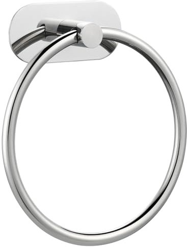 Anillo de Toalla Autoadhesivo para baño, Colgador de Toallas de baño y Cocina montado en la Pared con Adhesivo Fuerte, Soporte de Toalla de Mano de Acero Inoxidable sin taladrar, Organizador Cromo