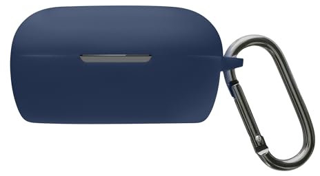 kwmobile Silicone Cover Compatible with Bose QuietComfort Earbuds - Case Cover Stick-On Skin with Clip - Dark Blue