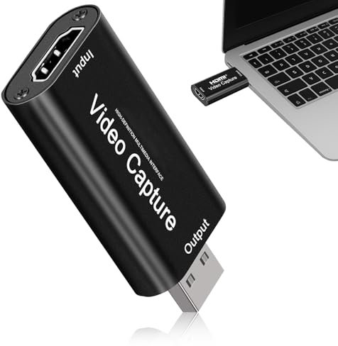 Huybaa Adaptateur USB vers hdmi, Carte De Capture Vidéo HDMI, Carte de Capture de Jeu, 1080P 4K, Portable Plug & Play,Compatible avec Nintendo Switch, PS3/4, Xbox One