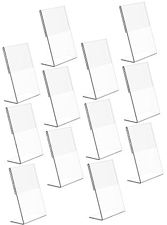 HAWILLOSCH Lot De 12 Supports De NuméRo De Table Mariage En Acrylique Transparent 6X4 Pouces Porte-Affiche De Table RéSistant À L'Eau Pour Restaurant ÉVéNements Et RéCeptions