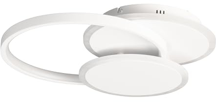 Fischer & Honsel Deckenleuchte, Tomo |sandweiß| L: 40 cm, B: 39,5 cm| Ausladung Decke: 7 cm|mit Fernbedienung stufenlos dimmbar| Farbtemperatur stufenlos einstellbar| 1x LED 31W 2700/4000 K| 3700 lm