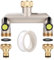 TIDEVAN Distribuidor de Agua de 2 Vías Adaptador de Divisor de Grifo 3/4 Conector Doble Grifo de Jardin Doble Salida Distribuidor 2 Vias Grifo Jardin para Cocina Exterior Jardín Césped