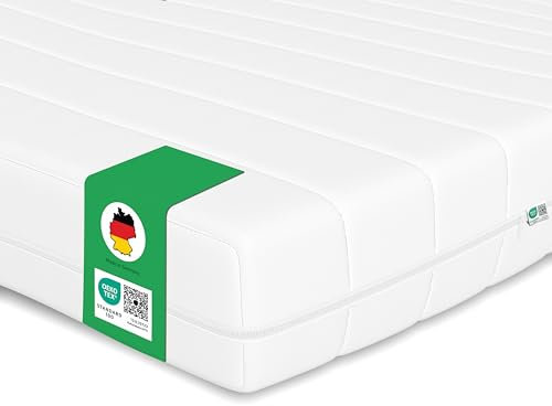 Schlaftroll Orthopädische Kaltschaummatratze H2/H3 2-in-1-Härtegrad, 7-Zonen-Komfortschaummatratze, ergonomisch, atmungsaktiv, hypoallergen, Oeko-TEX, waschbarer Bezug bei 60°C (140 x 190 cm)