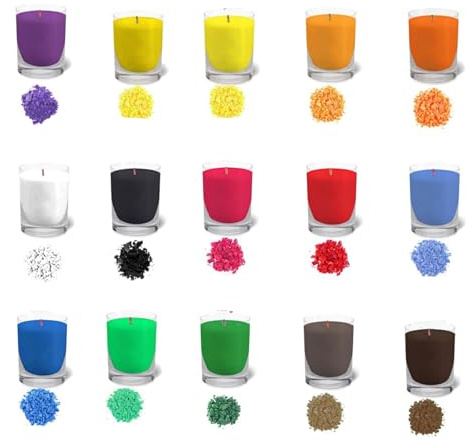 Colorantes para velas, 15 colorantes para velas, colores para velas, colores de cera de soja, colorantes naturales, colorantes de cera para velas para manualidades, tinte para velas