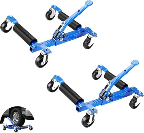 GarveeHome Car Dolly Set of 2, 680kg Capacity Wheel Dollies with Foot Pedal