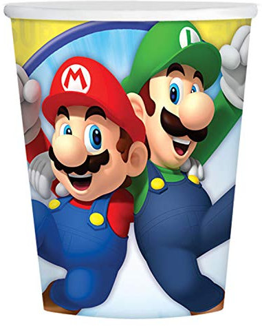 Amscan 9901537 Super Mario Gobelet en Carton, Lot de 8