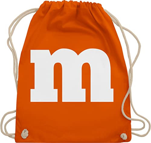 Shirtracer Turnbeutel Rucksack - & Fasching - Taschen - M Aufdruck Karneval I M&M Schokolinse I MM Fastnacht I Fasnacht I Fasnet - Unisize - Orange - wurftaschen karnevalsbeutel faschings m& beutel