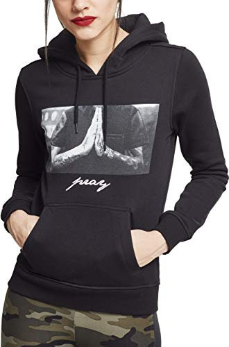 Mister Tee Ladies Pray Hoody Sudadera con, Negro, S para Mujer