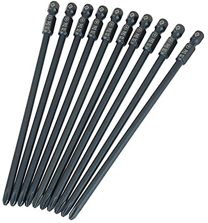 10 pcs150mm Schraubendreher Lange Kreuzschlitzschraubendreher-bits Set S2 1/4 inch Sechskantschaft PH2 Magnetische Schraubendreher Bits Set Werkzeug