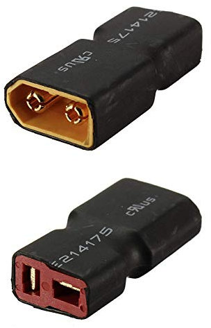 VUNIVERSUM 2X Stück Premium Adapter XT60 Male auf T-Stecker T-Dean T-Connector Deans Female Buchse für Lipo Akku Battery Hochstrom Adapterkabel von Mr.Stecker Modellbau®