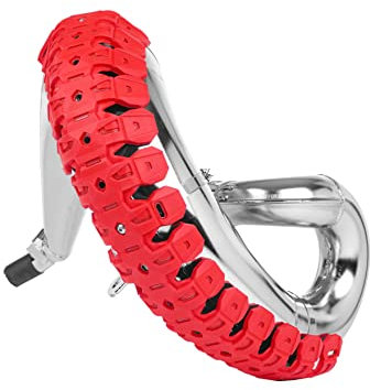 Polisport 8469200004 - Armadillo Pipe Protector de Escape Universal para Motos de 2 Tiempos Fabricado en Acero Inoxidable y elastómero Ligero Resistente a Las Altas temperaturas en Color Rojo