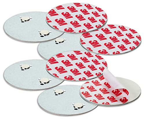 SHD Klebepads Magnetische Rauchmelder-Halterung für Feuermelder, 3M Selbstklebepads mit Magnethalterung, Ø 70mm, Sichere, Schnelle & Einfache Montage, kein Bohren und Keine Schrauben, 4er-Set