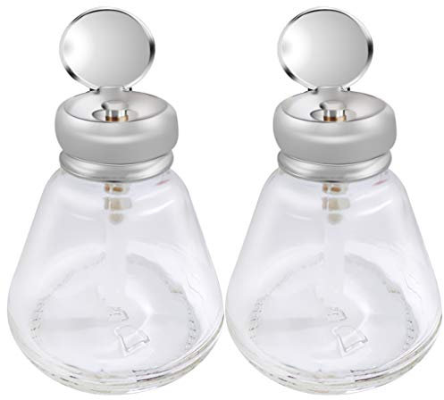 2 Pièces 150ML Flacon Liquide Vide Bouteille Distributeur Liquide Verre pour Vernis à Ongles