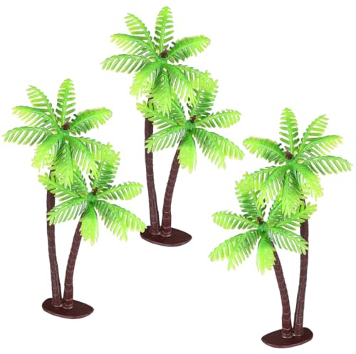 LIOOBO 3 STÜCKE Mini Kokospalme Modell Handwerk DIY Kunststoff Micro Landschaft