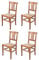 t m c s Tommychairs - 4er Set Stühle Artemisia für Küche und Esszimmer, Robuste Struktur aus lackiertem Buchenholz in der Farbe Helles Nussbraun und gepolsterte Sitzfläche mit Liseré Stoff bezogen