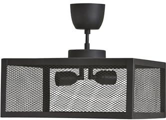 PR Home of Scandinavia Industie Look Deckenlampe Metallgitter schwarz Grid 35cm 2x E27