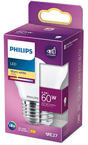 Philips Lighting 76285800 LED EEK A++ (A++ - E) E27 Tropfenform 6.5W = 60W Warmweiß (Ø x L) 4.5cm, 1 Stück (1er Pack)