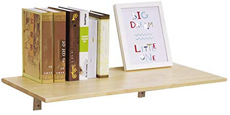 LTLCLZ An Der Wand Montierter Klapptisch, Schwimmendes Regal Massivholz Multifunktionaler Klapptisch Lernbuchtisch Computertischregal Für Kleinen Raum,70x30cm