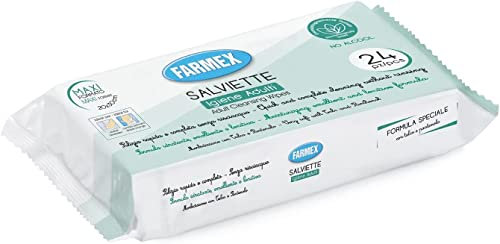 Farmex - Toallitas Húmedas para la Higiene Íntima - Toallitas Desinfectantes Desechables - Tamaño 20x30cm - Toallitas Íntimas Desechables - 24 unidades