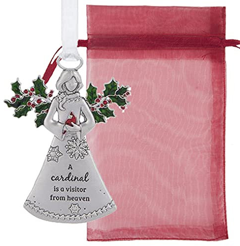Ganz U.S.A., LLC Engel mit Stechpalme Ein Kardinal ist ein Besucher von Heaven Ornaments Christbaumschmuck Geschenke Präsentiert in einer roten Weihnachtstüte und Geschenkbox