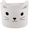 Bigepige Aufbewahrungskorb Kinder, Baby Spielzeug Baumwollseil Aufbewahrung Korb Geflochten, WäSchekorb Faltbar Kinderzimmer Deko Katze (40x28x28cm)