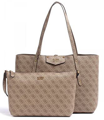 Guess Damen ECO Brenton Tote Tragetasche, Latte-Logo