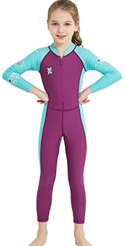 Wanym Muta per Bambini Piscina, Costume da Bagno Termico in Neoprene da 2, mm, Tute Umide da Ragazzo e Ragazza per Bambini Caldo Manica Lunga Costume da Bagno per Immersioni Nuoto Surf,Rosa,L