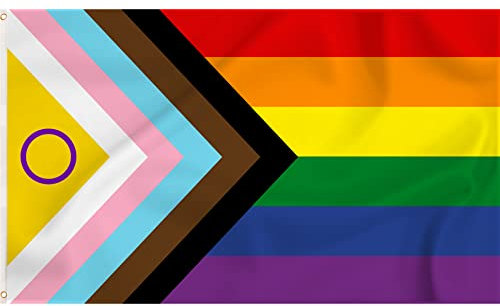 Storm&Lighthouse Intersex Progressive Gay Pride LGBTQ+ Flag 5ftx3ft with Eyelets