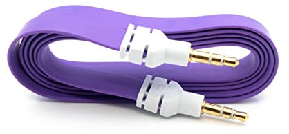 System-S Cavo audio 100 cm stereo AUX jack 3,5 mm maschio a maschio piatto in viola