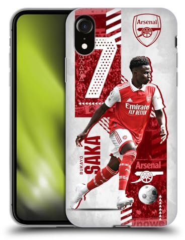 Head Case Designs Officially Licensed Arsenal FC Bukayo Saka 2022/23 First Team Soft Gel Case Compatible With Apple iPhone XR