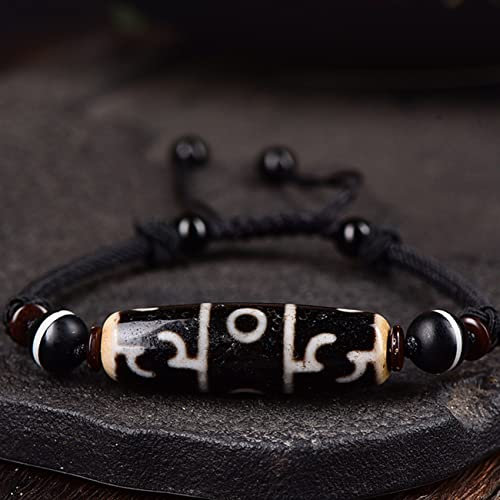 Halsketten Feng Shui Armband Halskette Dzi Perlen Armband Natürlicher Achat Kristall Armband Halskette Chakra Steine ​​Meditation Vintage Reiki Kristall Armband for Damen Herren verstellbar,Halskette